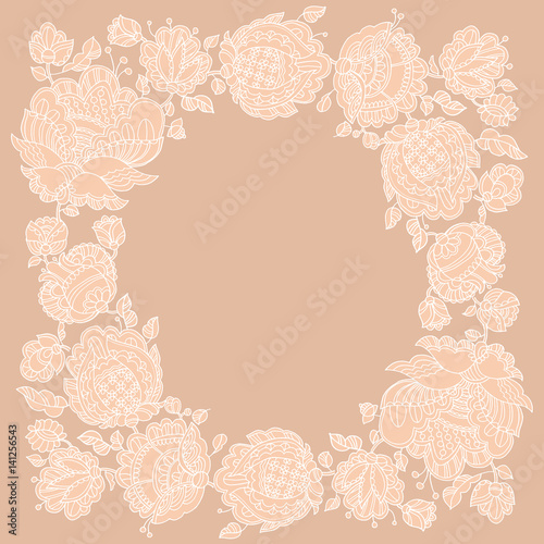 Folk-style floral decorativ...