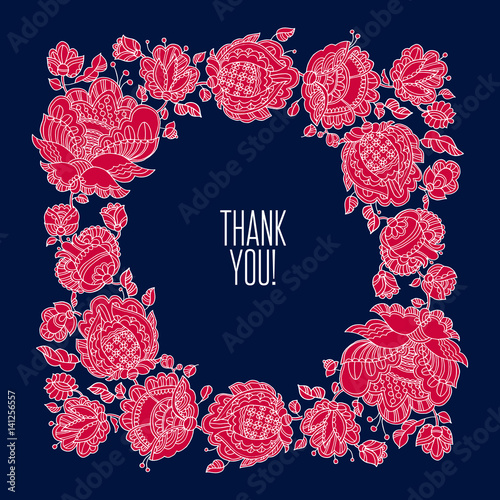 Folk-style floral decorativ...