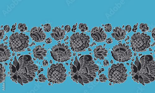 Folk-style floral decorativ...