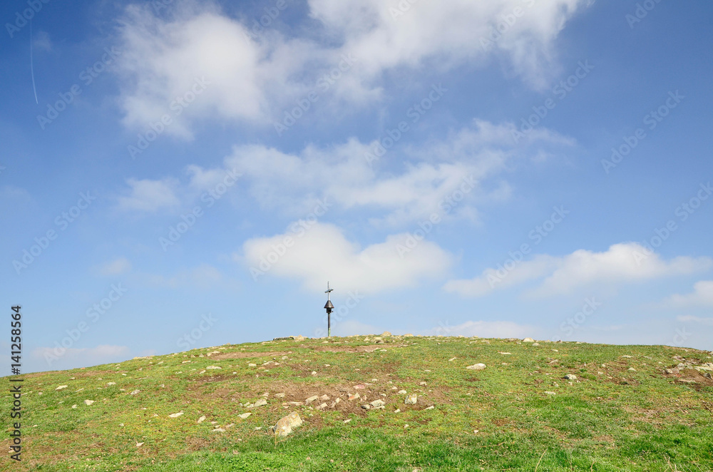 Fototapeta premium Mountain top with blue sky