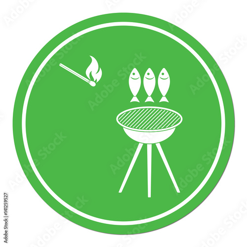 Grilled fish icon. Vector illustration