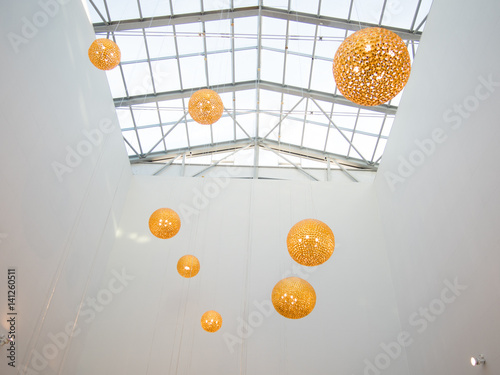 Canvastavla Interior of the modern building, shopping mall background