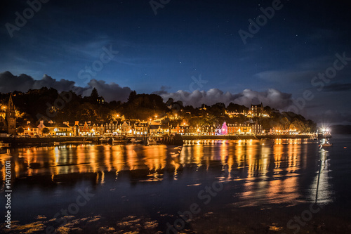 Night view of Tobermory Harbour, Isle of Mull, Scotland