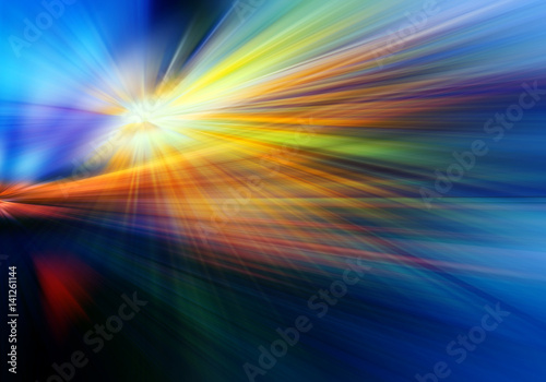Abstract background in blue, green, yellow and orange colors