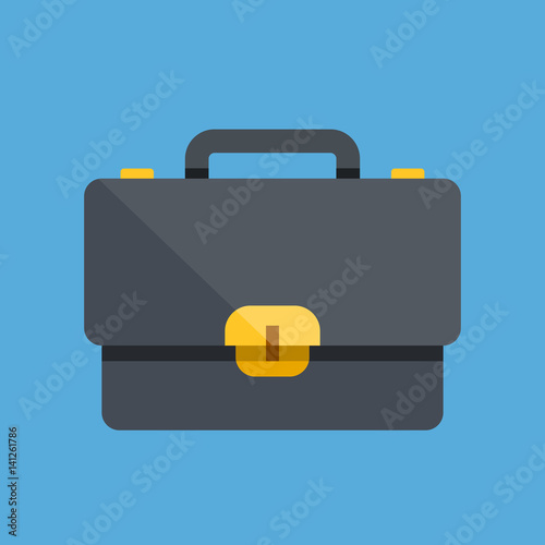 Vector briefcase icon. Flat icon. Flat design vector illustration photo