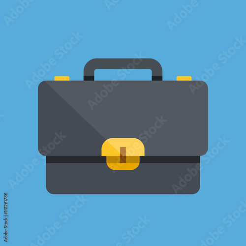 Vector briefcase icon. Flat icon. Flat design vector illustration