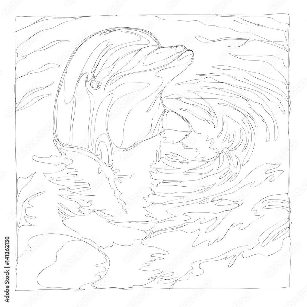 beautiful dolphins line art continuous line drawing beautiful dolphins line art continuous line drawing