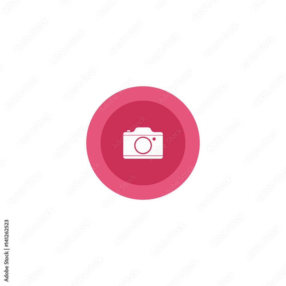 Illustration icon Camera in circle on flat design Illustration icon Camera in circle on flat design
