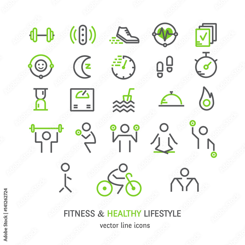 Fitness icons set Fitness icons set