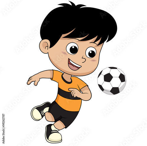 Cartoon soccer kid.