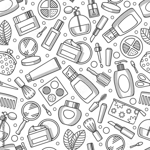 Cosmetics seamless pattern