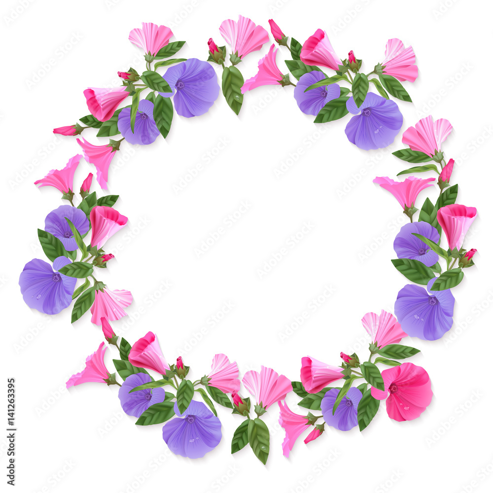Colorful floral wreath.