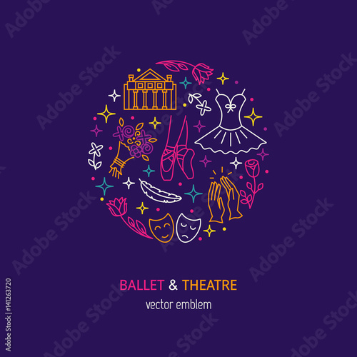 Fototapeta Naklejka Na Ścianę i Meble -  Ballet and theatre  logo