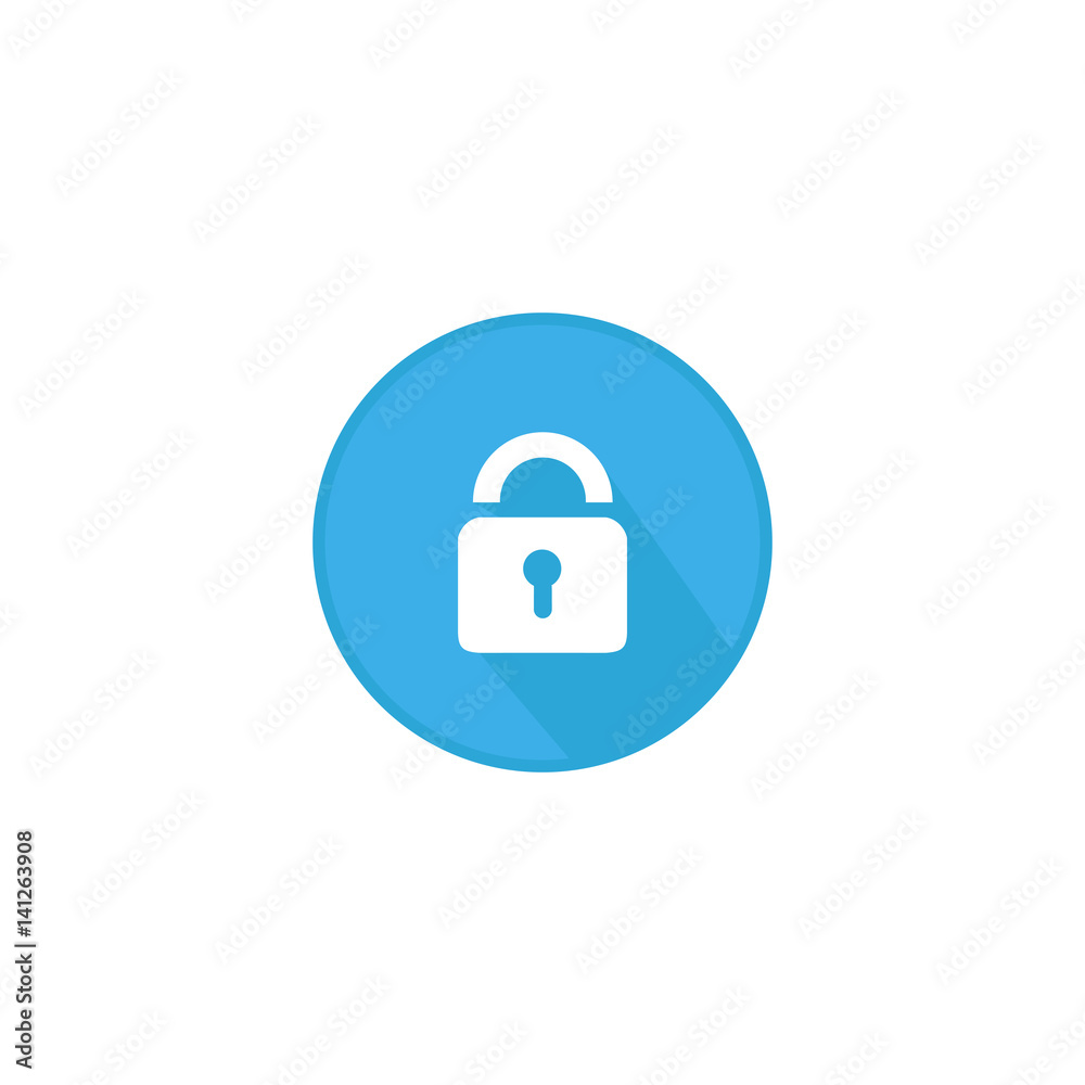 Illustration icons lock in circle on flat design Illustration icons lock in circle on flat design