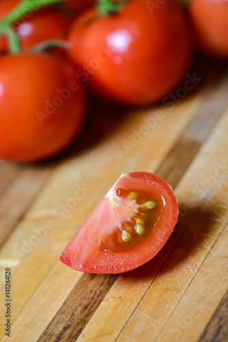 Tomatoes on wood board