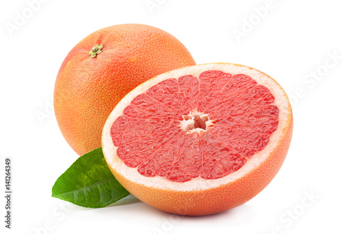 Orange grapefruit on white Fototapet