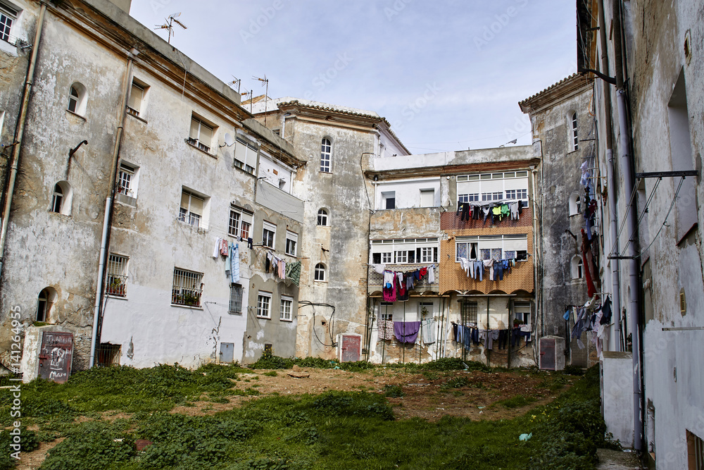 Tarifa, apartment building and garden Tarifa, apartment building and garden