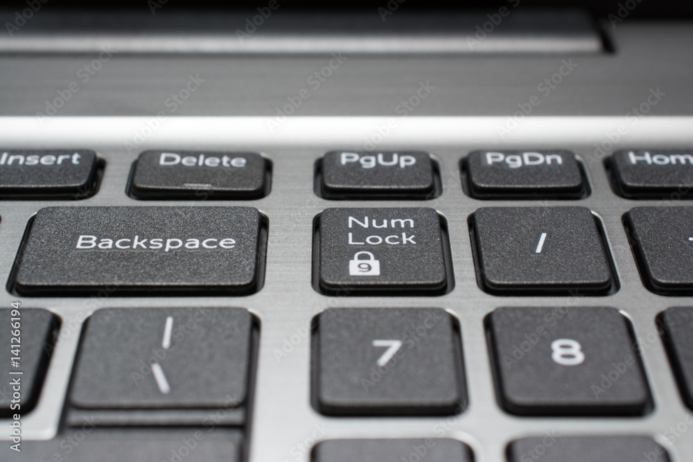 Modern laptop keyboard closeup Modern laptop keyboard closeup