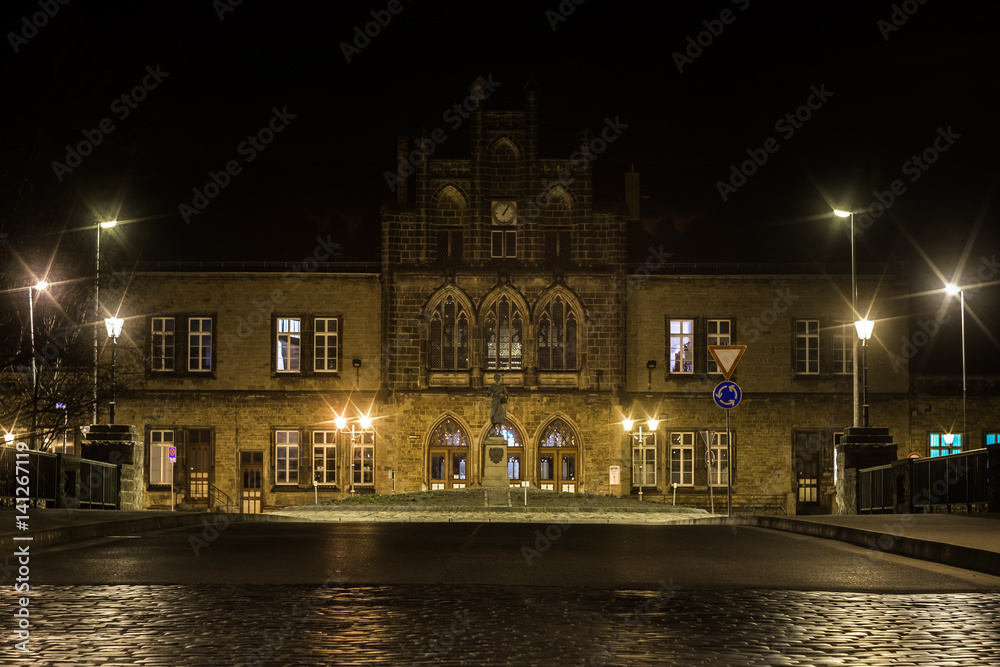 Bahnhof Quedlinburg Nachtaufnahme