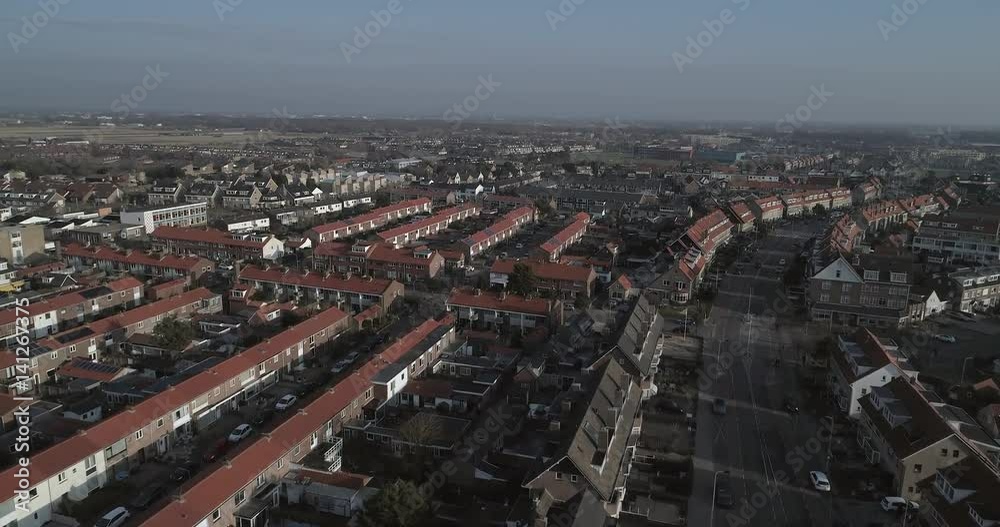 Back part of Dutch coastal town called Noordwijk aan Zee, aerial. Long building blocks. Back part of Dutch coastal town called Noordwijk aan Zee, aerial. Long building blocks.
