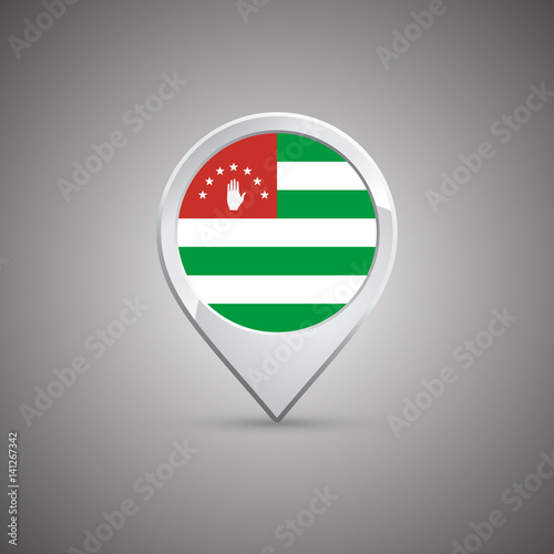 round location pin with flag of abkhazia