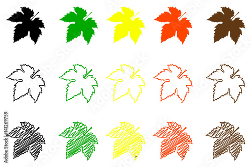 Fig leaf - color set, fig leaf,