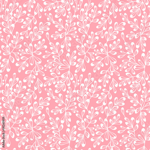 Seamless floral pattern in doodle style.