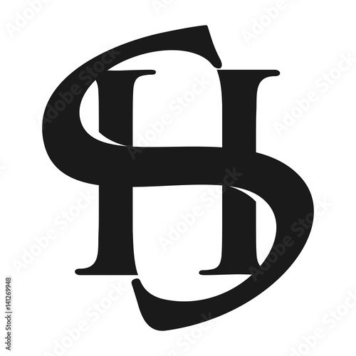 s and h logo vector. photo