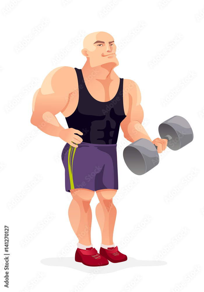 Cartoon bodybuilder.