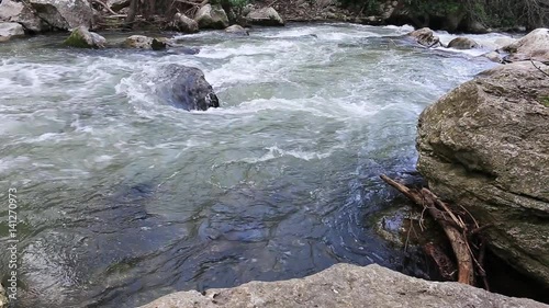 strong current in Aterno river to San Venanzi gorges, Abruzzo photo