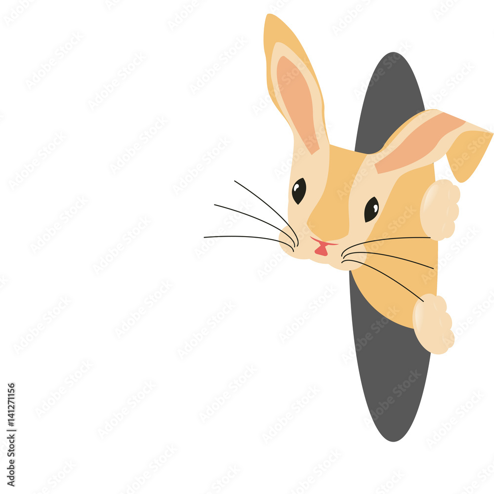 Easter Bunny peeking out of a hole. Vector illustration eps 10 Easter Bunny peeking out of a hole. Vector illustration eps 10