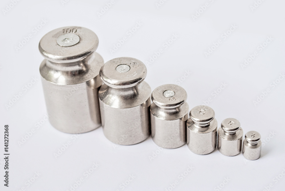 set of weights for laboratory measurements. set of weights for laboratory measurements.
