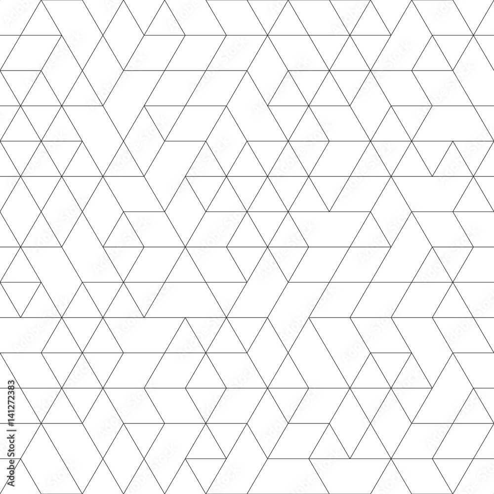 Seamless black and white background for your designs. Modern vector ornament. Geometric abstract pattern - obrazy, fototapety, plakaty 