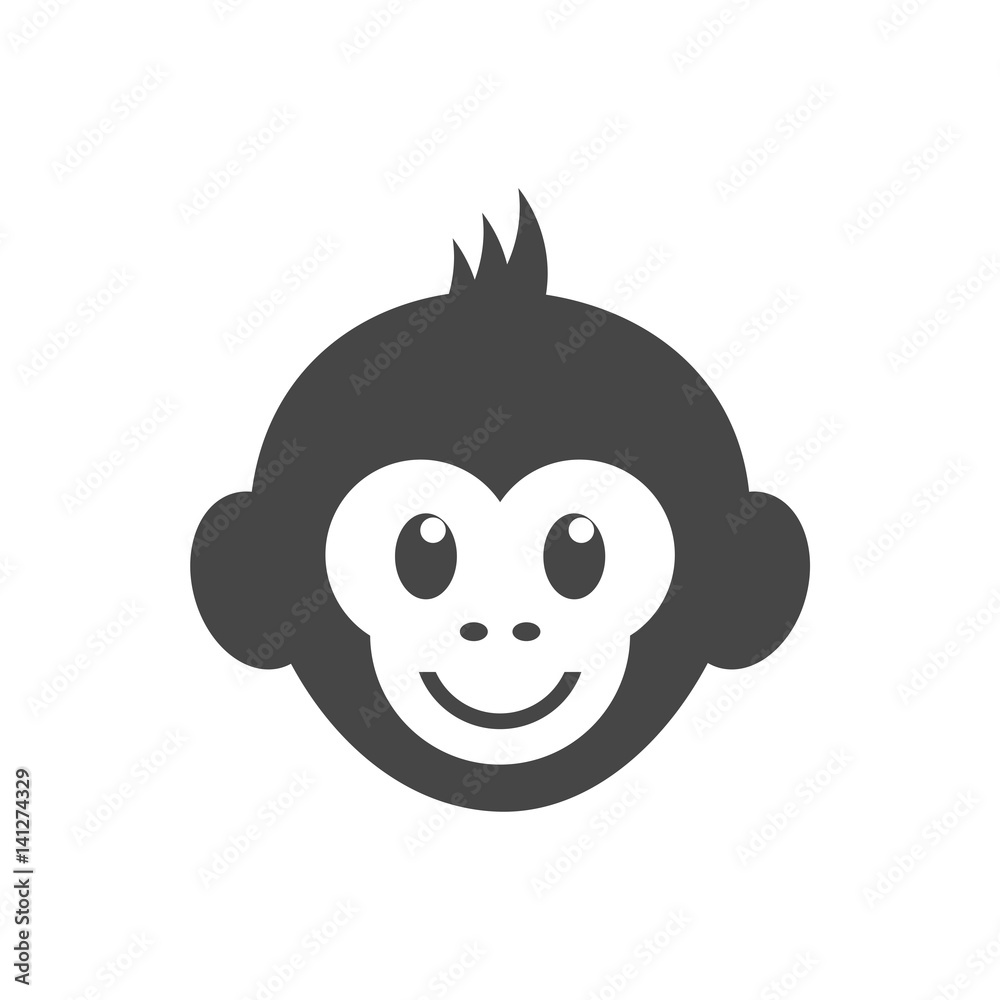 Monkey face icon - vector Illustration