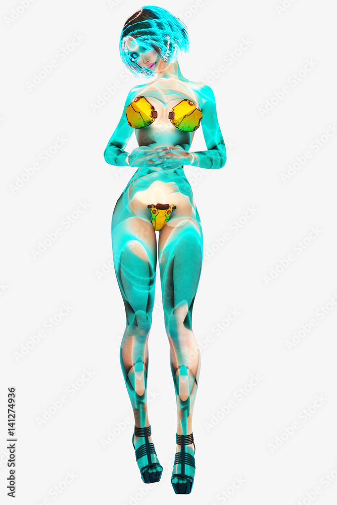 Woman body of Light on white background. Magical Color Lights. Translucent girl. Conceptual fashion art. Seductive candid pose. Photorealistic 3D render illustration. Isolate. Studio. Woman body of Light on white background. Magical Color Lights. Translucent girl. Conceptual fashion art. Seductive candid pose. Photorealistic 3D render illustration. Isolate. Studio.