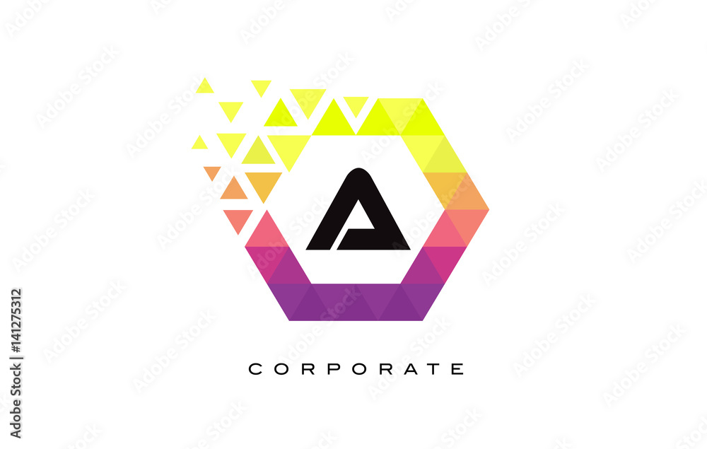 Fototapeta premium A Colorful Hexagon Shaped Letter Logo Design.