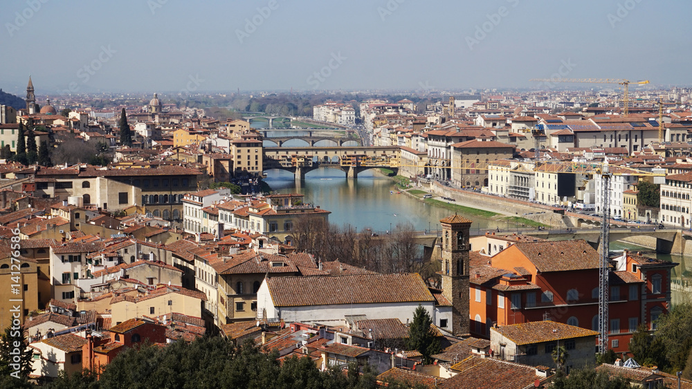 Florence panorama skyline sunny day