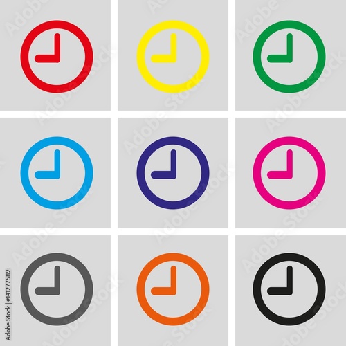clock icon stock vector illustration flat design