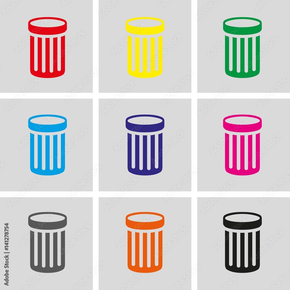 trash bin icon stock vector illustration flat design trash bin icon stock vector illustration flat design