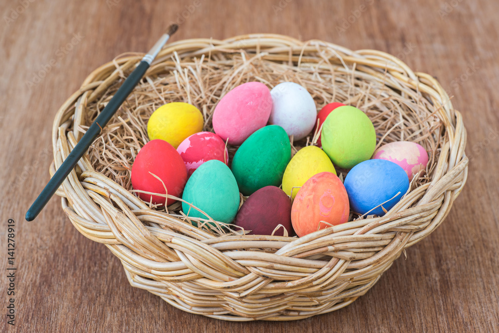 Easter eggs in the nest Easter eggs in the nest