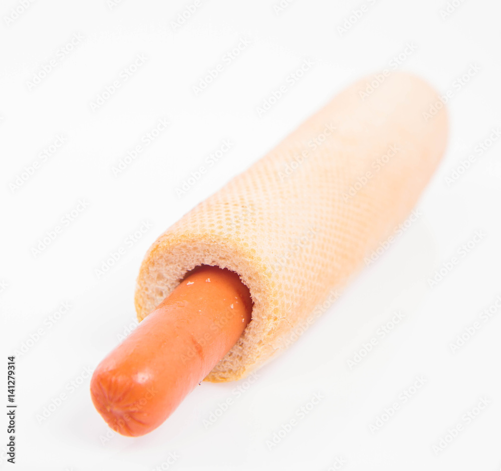 Hot dog on a white background Hot dog on a white background