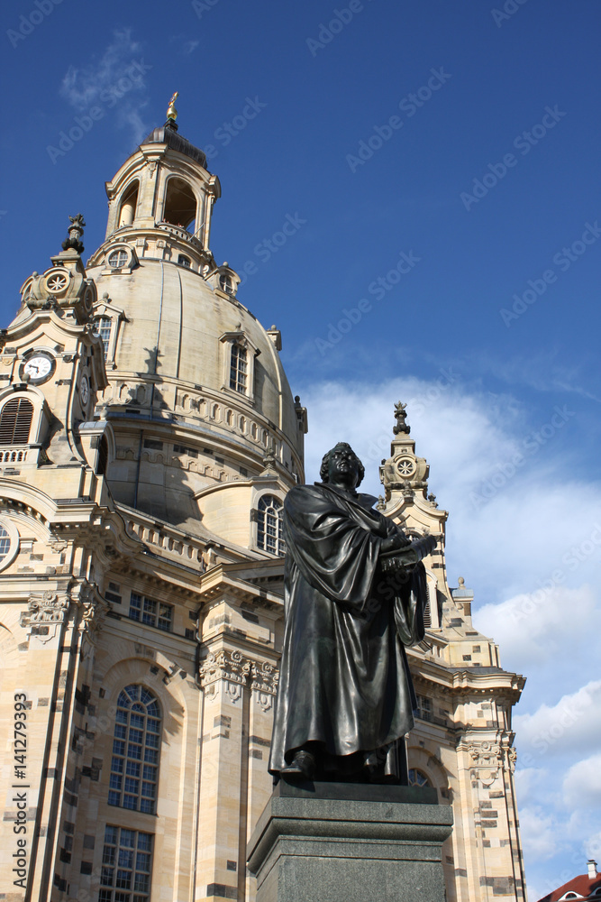 Statue of Martin Luther in front of the Frauenkirche in Dresden, Germany