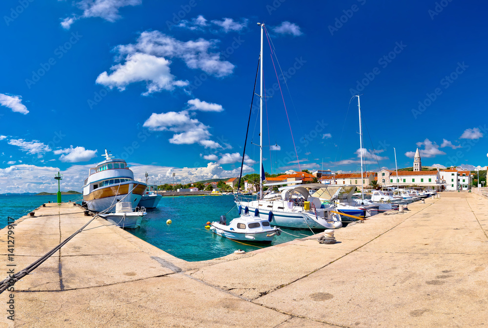 Turanj village harbor and waterfront view Turanj village harbor and waterfront view