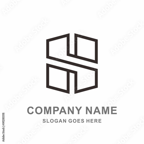 Monogram Letter H Geometric Infinity Square Hexagon Interior Architecture Business Company Stock Vector Logo Design Template 