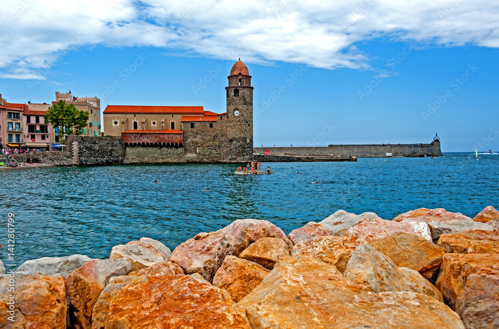 Harbor in Collioure, most picturesque of the Côte Vermeille resorts