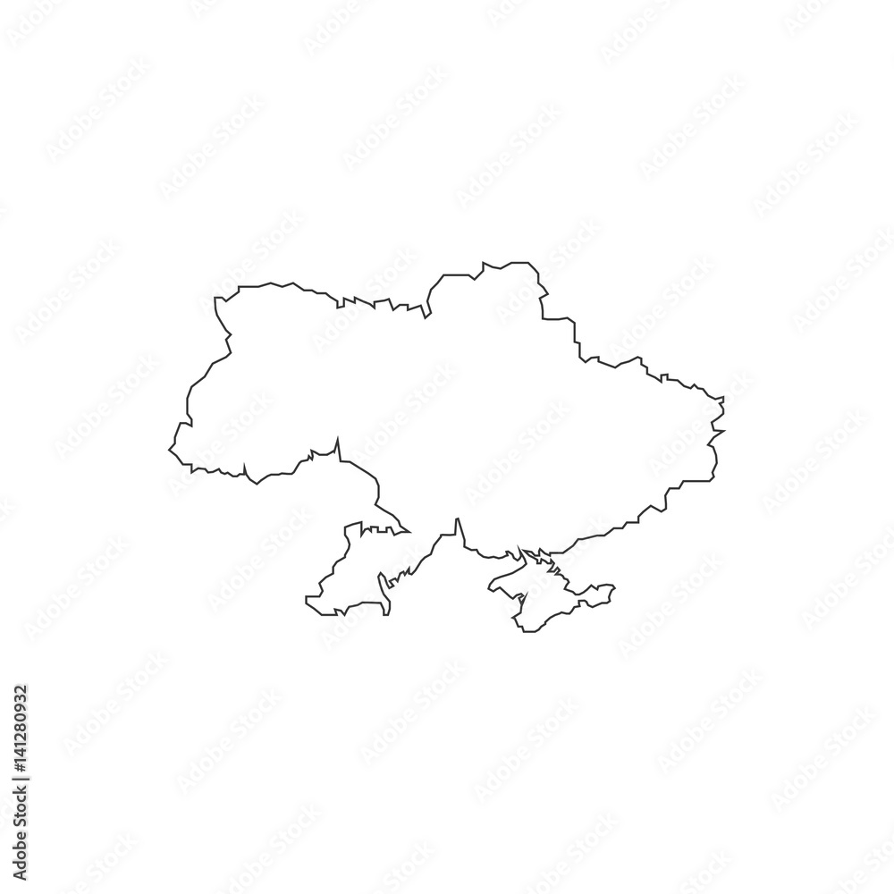 Ukraine map silhouette