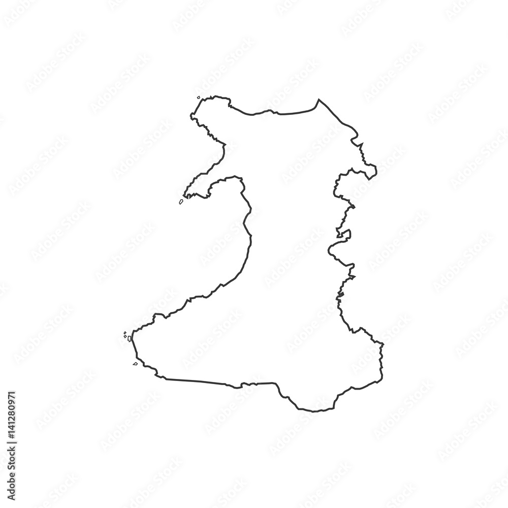 Wales map silhouette