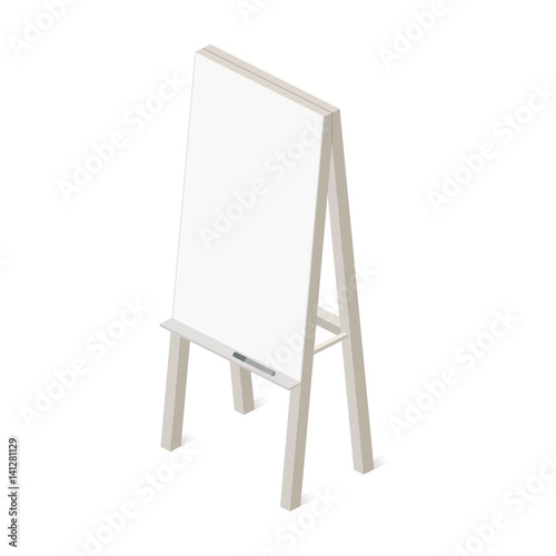 Wooden easel icon. Isometric view. Vector illustration.