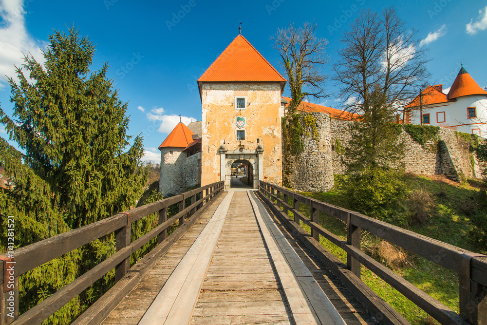 Entrance to Ozalj Castle in the town of Ozalj, Croatia, Europe Entrance to Ozalj Castle in the town of Ozalj, Croatia, Europe