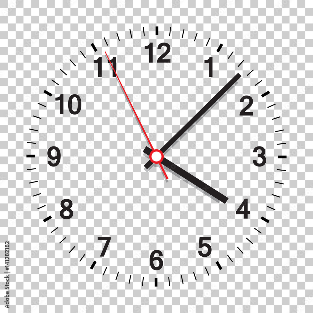 Clock icon vector illustration. Office clock on isolated background. - obrazy, fototapety, plakaty 